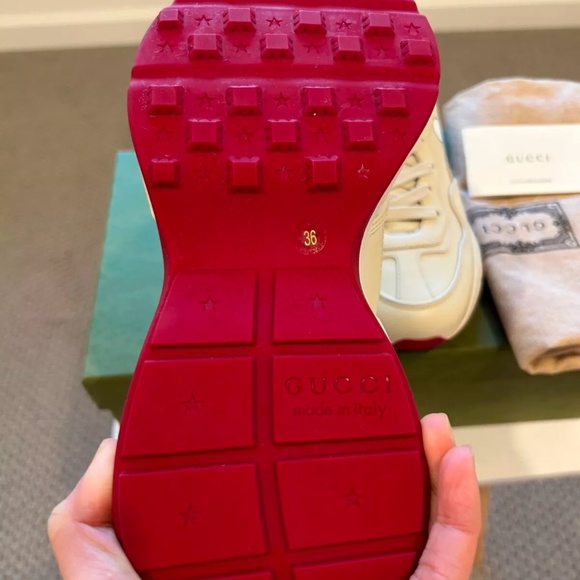 SOLD!!- GUCCI X DORAEMON RHYTON SNEAKER - IVORY-SIZE 36(6)- NEW WITH BOX - Picture 8 of 14